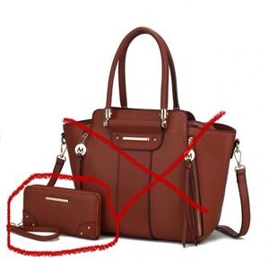 Mia K. Collection Vegan Leather Wallet Wristlet Brown